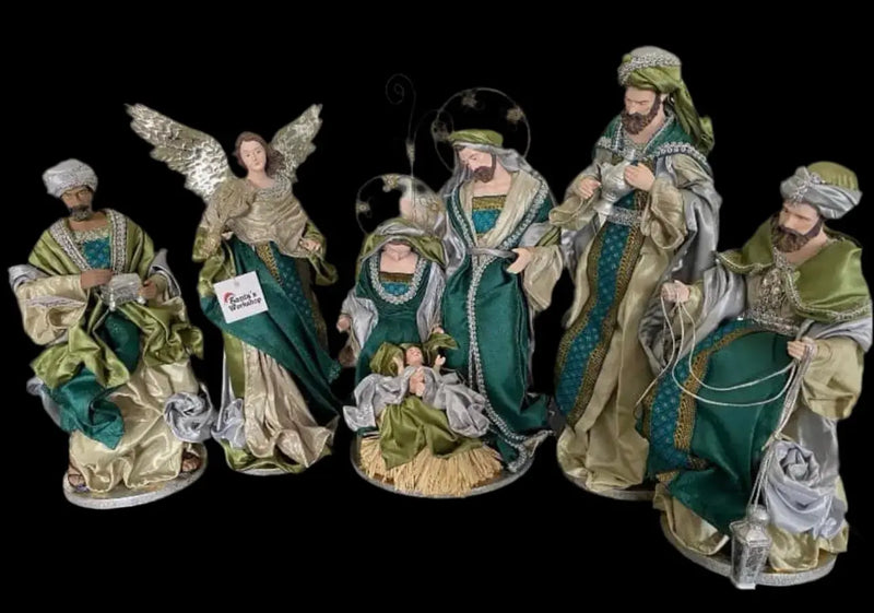 15.5" Christmas Nativity Scene with Angels & Manger (51 cm)