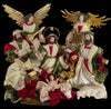 51cm Red & White Nativity Set with Angels & Manger