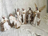 45cm Handmade Nativity Set with Angel & Three Wise Men – Beige & White