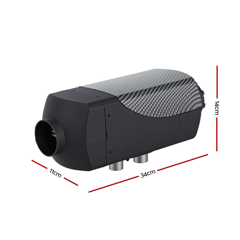 Giantz 2KW Diesel Air Heater – 12/24V with LCD & Remote (Black)