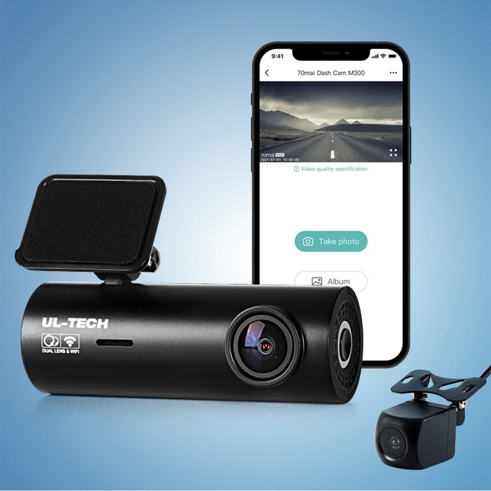 UL-Tech 4K Dash Cam Hidden Front & Rear Wi-Fi
