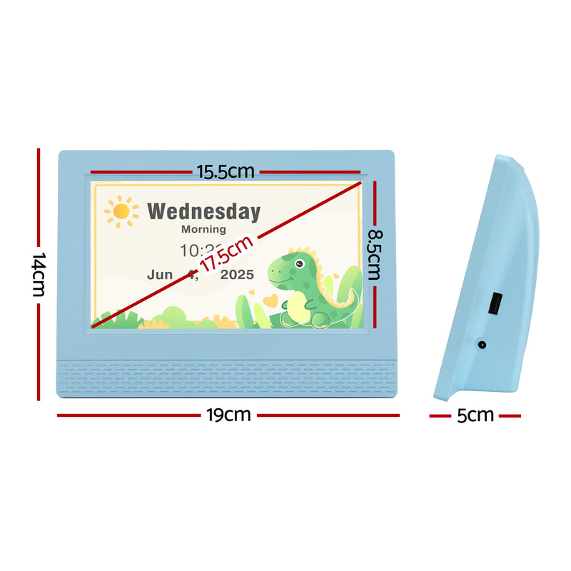 Artiss 7" Digital Day Clock with Calendar & Alarm – Blue