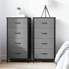 Set of 2 Chest of 4 Drawers – Tallboy Storage Dressers Grey