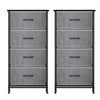 Set of 2 Chest of 4 Drawers – Tallboy Storage Dressers Grey