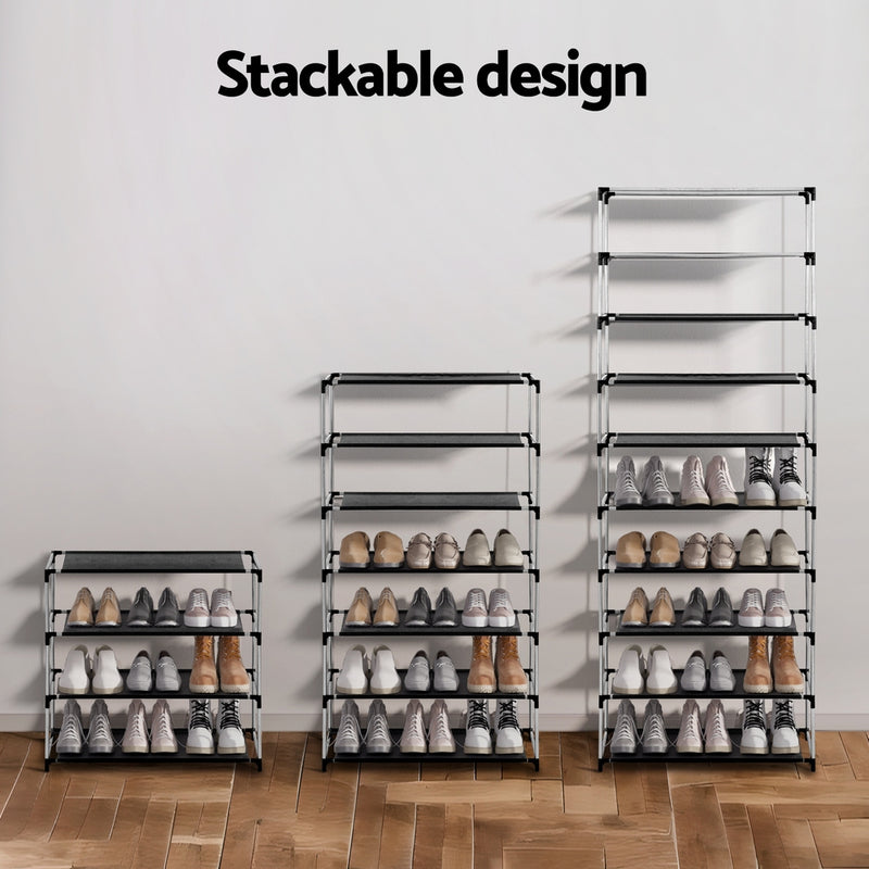 Artiss 10-Tier Shoe Storage Rack Black