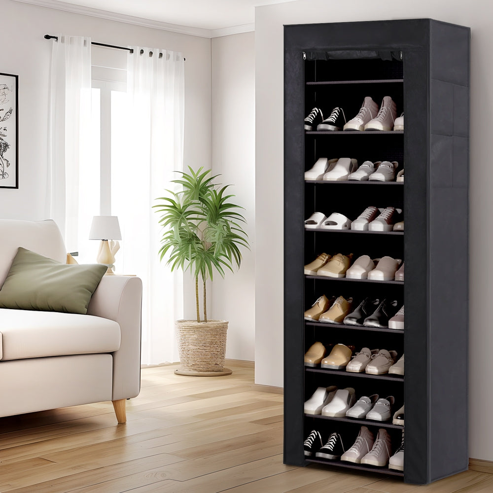 Artiss 10-Tier Shoe Storage Rack Black