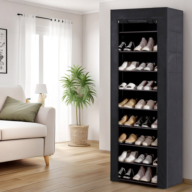 Artiss 10-Tier Shoe Storage Rack Black