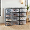 Artiss Stackable Shoe Storage Boxes Set of 12 – Black