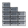 Artiss Stackable Shoe Storage Boxes Set of 12 – Black