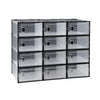Artiss Stackable Shoe Storage Boxes Set of 12 – Black