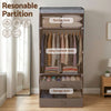 Artiss Portable Wardrobe Closet with Magnetic Door – Grey