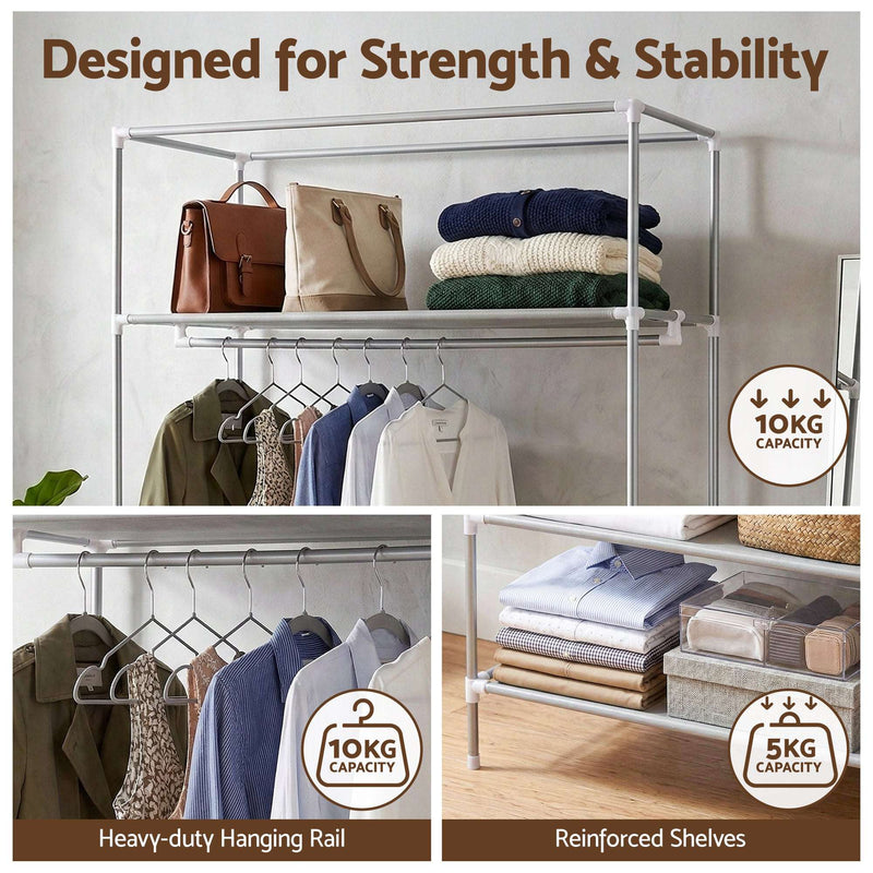 Artiss Large Portable Wardrobe Closet – Grey