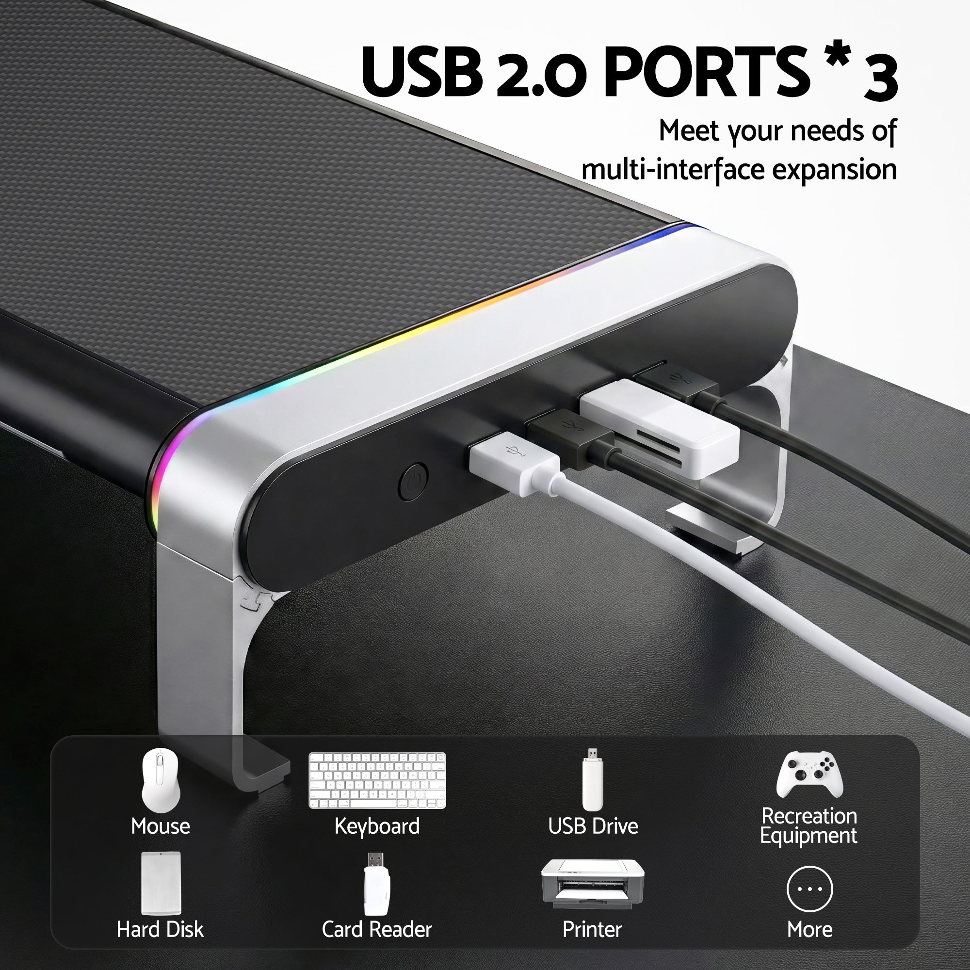 Artiss RGB Desk Monitor Stand Organiser