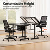 Artiss Drawing Table & Adjustable Drafting Chair Set with Glass Top