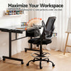 Artiss Drawing Table & Adjustable Drafting Chair Set with Glass Top