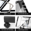 Artiss Drawing Table & Adjustable Drafting Chair Set with Glass Top