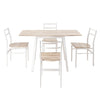 Foldable 5pc Dining Set – Natural & White