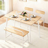 4-Piece Dining Table & Bench Set – Natural White