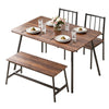 4-Piece Dining Table & Bench Set – Rustic Brown