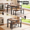 Rustic Brown Dining Set with Bench – 4 Piece