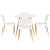 Round White Dining Table & 4 Chairs Set