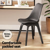 Dining Table and 4 Chairs Set Marble Black