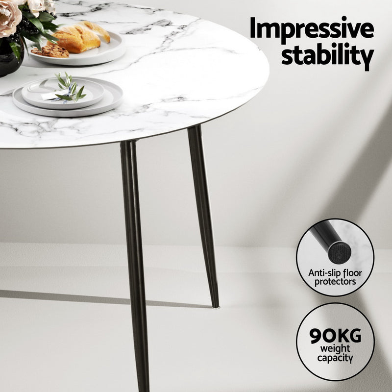 5-Piece Dining Set – Marble Grey