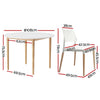 Dining Table and 4 Chairs Set White Wood
