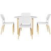 Dining Table and 4 Chairs Set White Wood