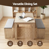 Artiss 3 Piece Dining Set with Upholstered Chairs – Oak