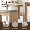 Artiss 3 Piece Dining Set with Upholstered Chairs – Oak