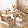 Artiss 3 Piece Dining Set with Upholstered Chairs – Oak