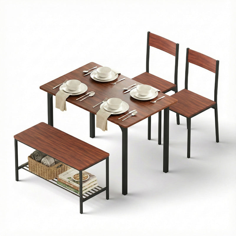 Artiss 5-Piece Dining Set – Walnut