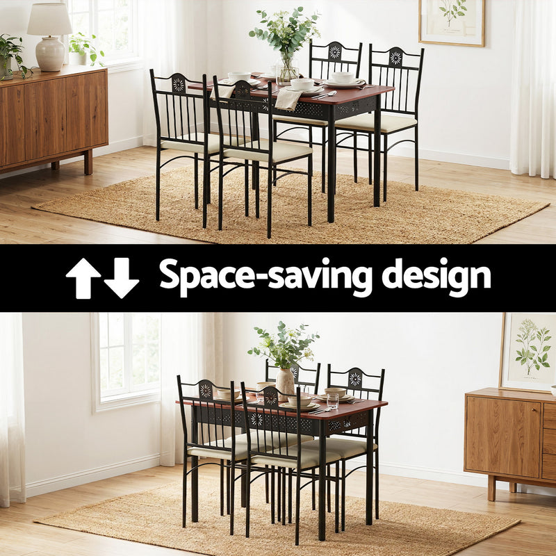Artiss 5-Piece Upholstered Dining Set