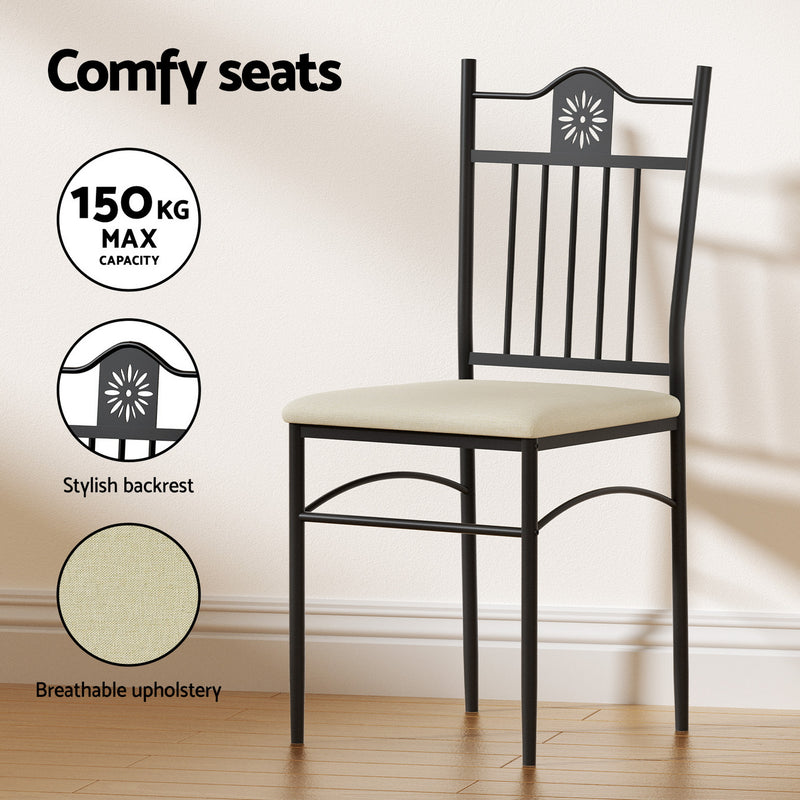Artiss 5-Piece Upholstered Dining Set