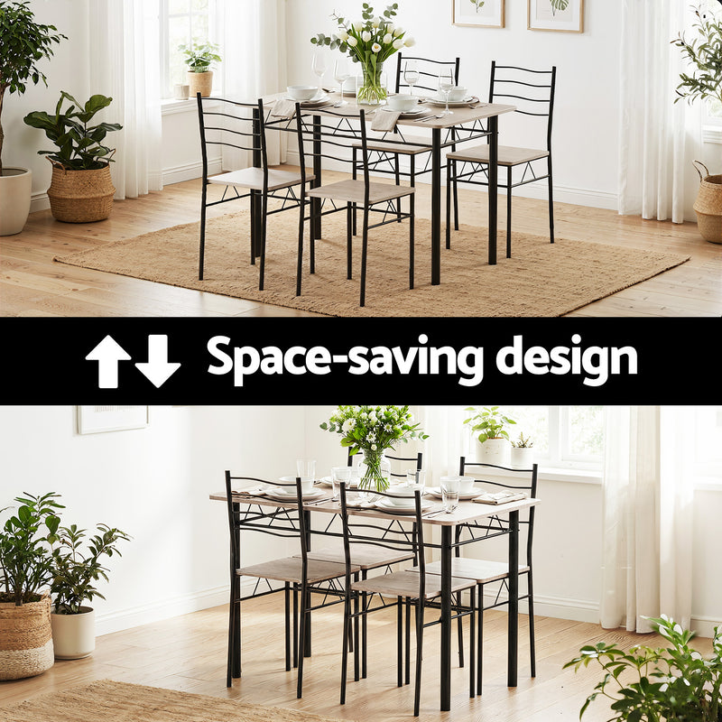Artiss 5-Piece Dining Set – Modern Oak