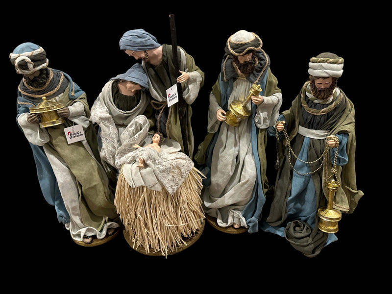 PRE-ORDER | 53cm Handmade Holy Family Nativity Set with Angel