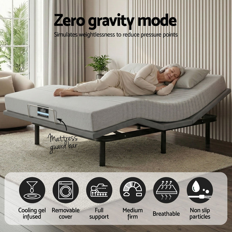 Artiss Double Electric Bed & Giselle Memory Foam Mattress Set