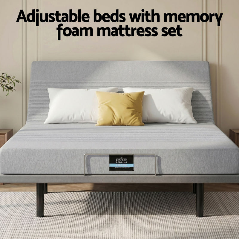 Artiss Queen Electric Bed & Giselle Memory Foam Mattress Set