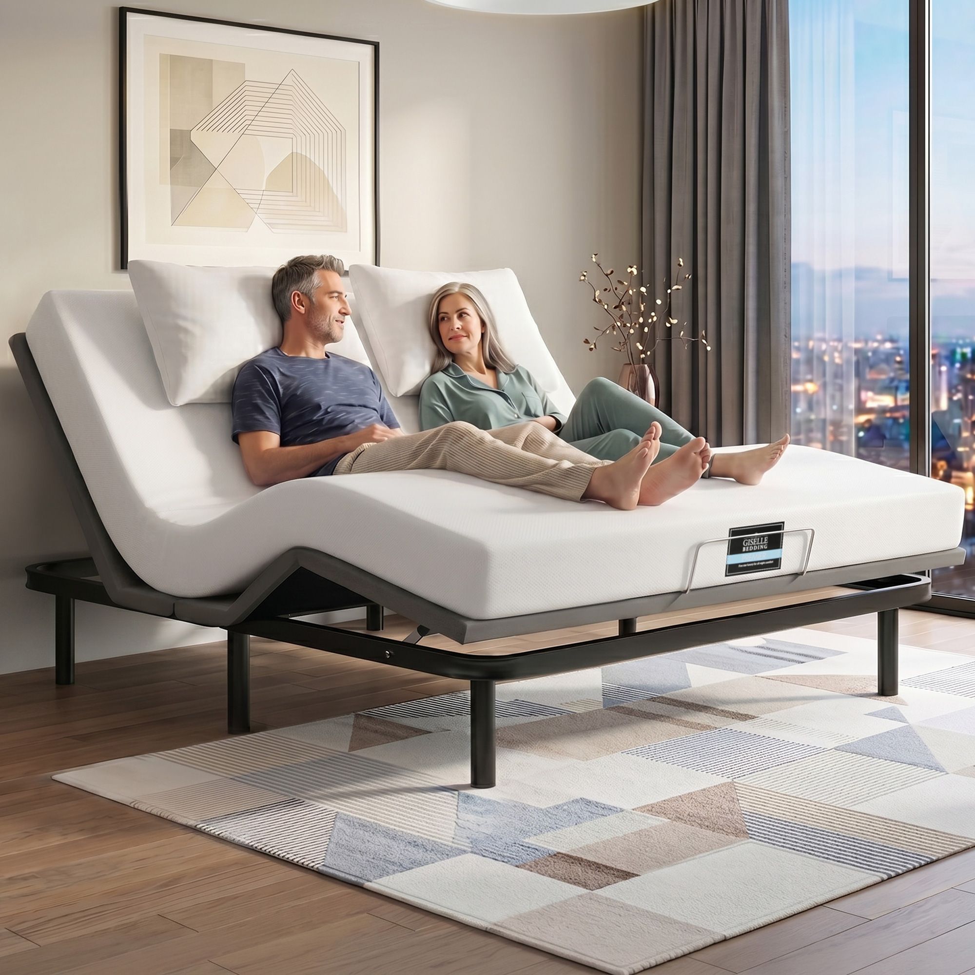 Artiss King Adjustable Bed & Giselle Mattress Combo – 20cm