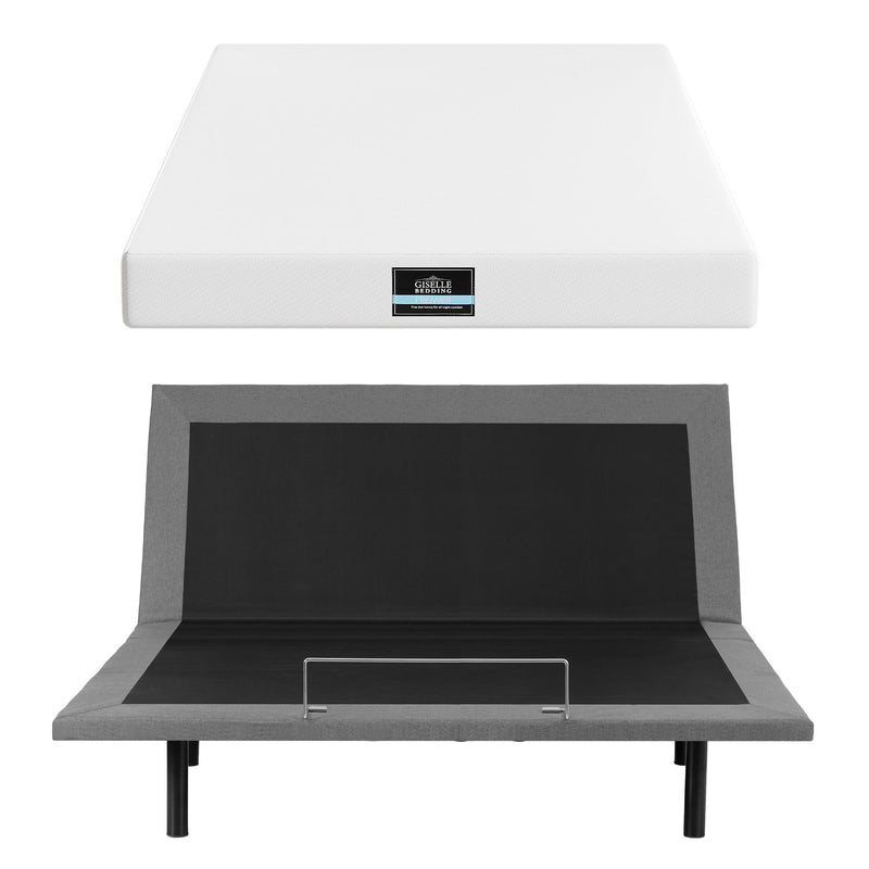 Artiss King Adjustable Bed & Giselle Mattress Combo – 20cm