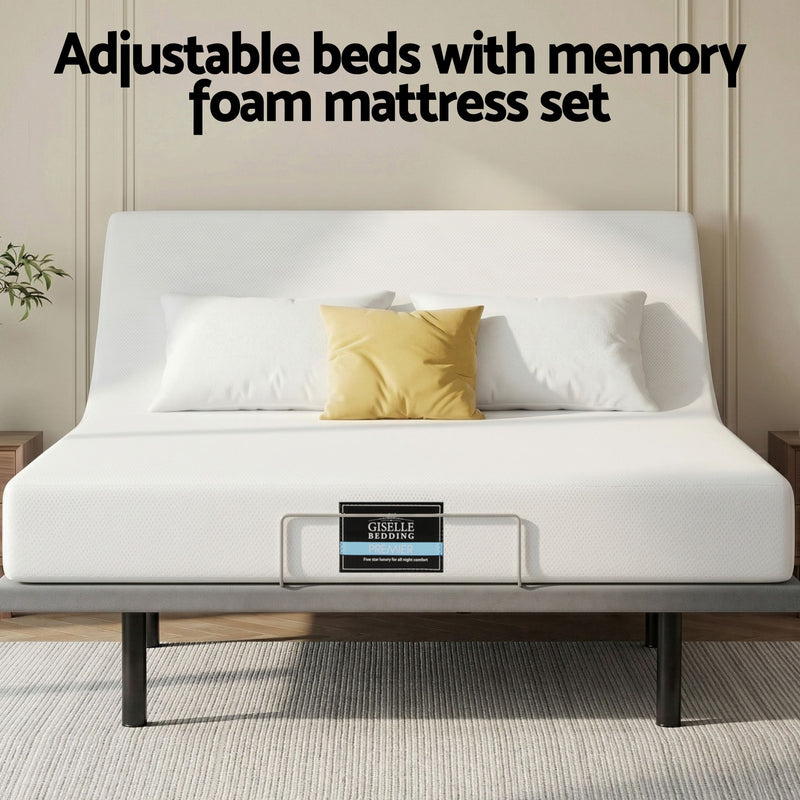Artiss King Adjustable Bed & Giselle Mattress Combo – 20cm