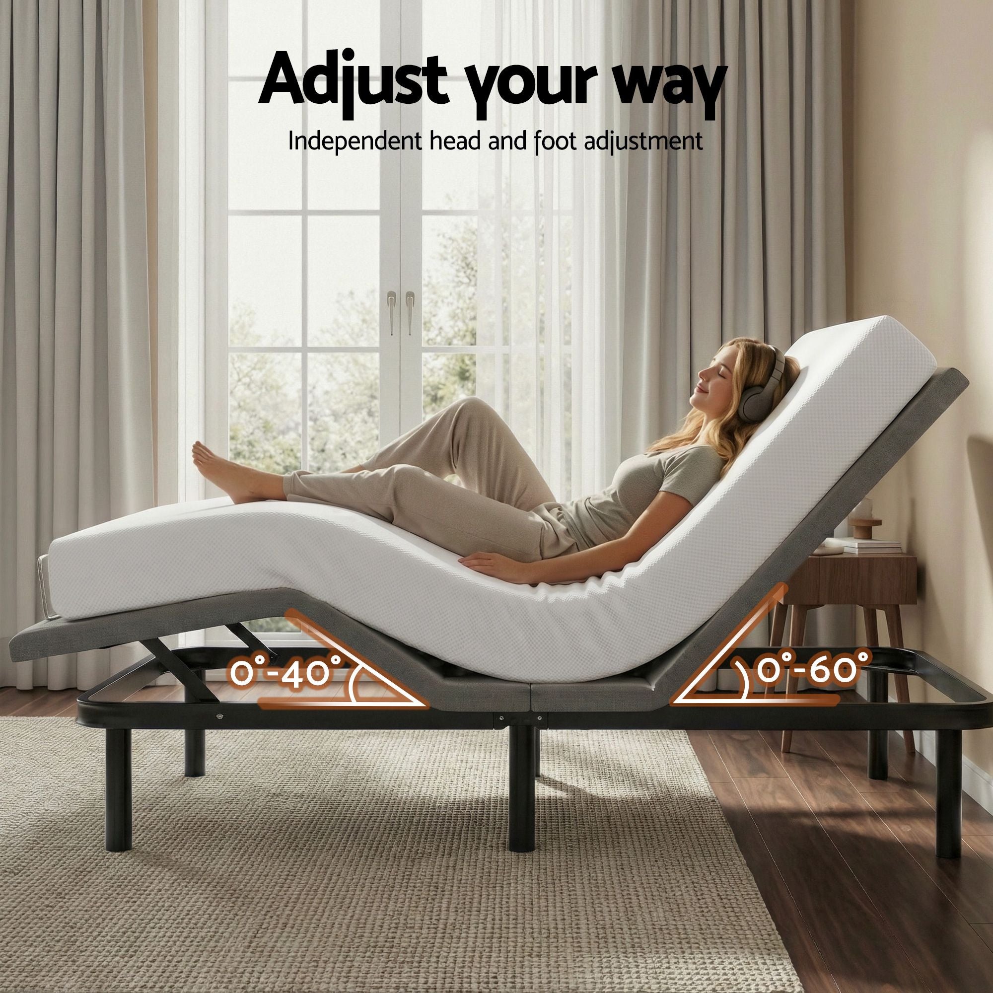Artiss Queen Adjustable Bed & Giselle Mattress Combo – 20