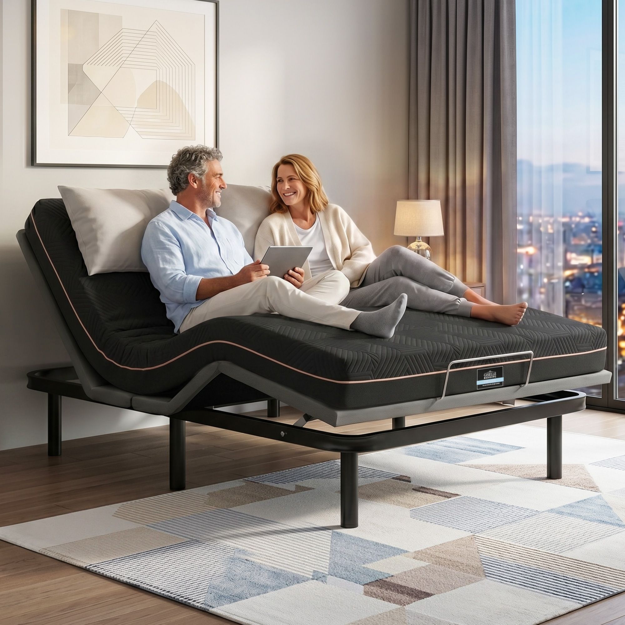 Artiss Double Adjustable Bed & Giselle Mattress Combo – 18cm