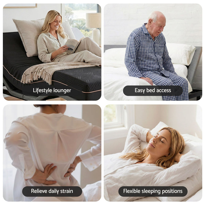 Artiss Double Adjustable Bed & Giselle Mattress Combo – 18cm
