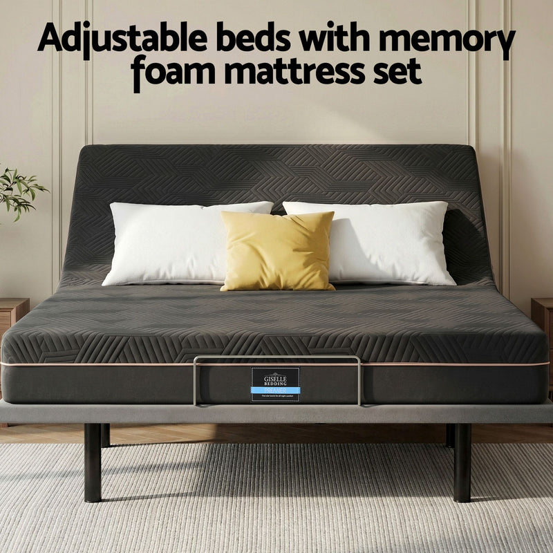 Artiss Double Adjustable Bed & Giselle Mattress Combo – 18cm