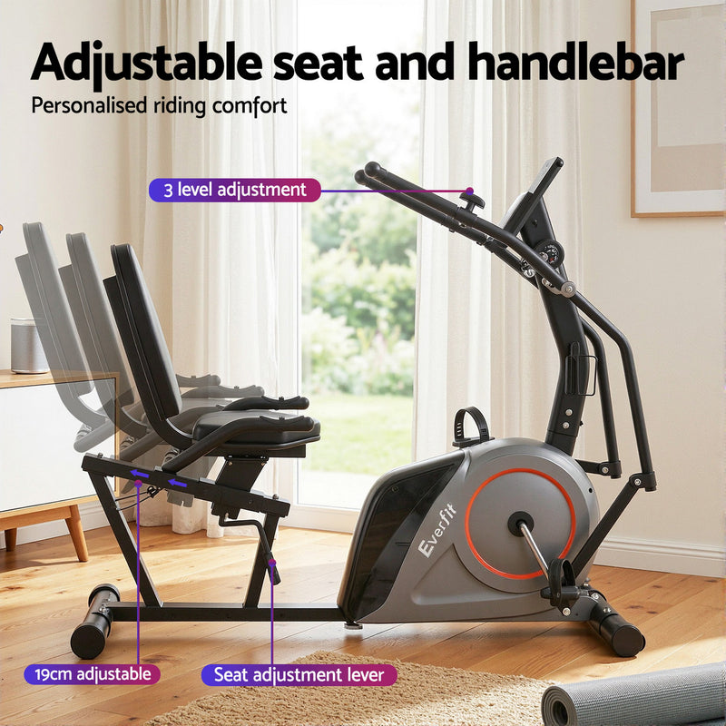 Everfit Recumbent Exercise Bike – Bluetooth & Magnetic Resistance