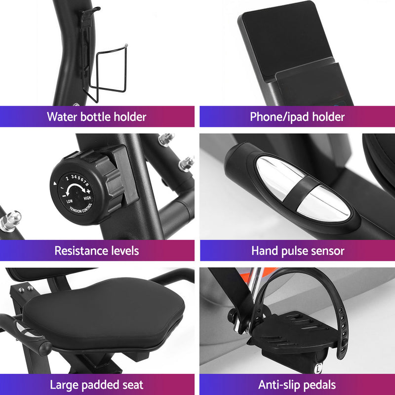 Everfit Recumbent Exercise Bike – Bluetooth & Magnetic Resistance