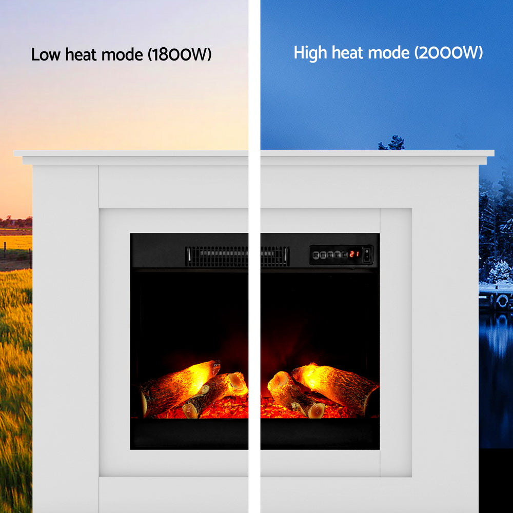 Devanti 2000W Electric Fireplace Heater White