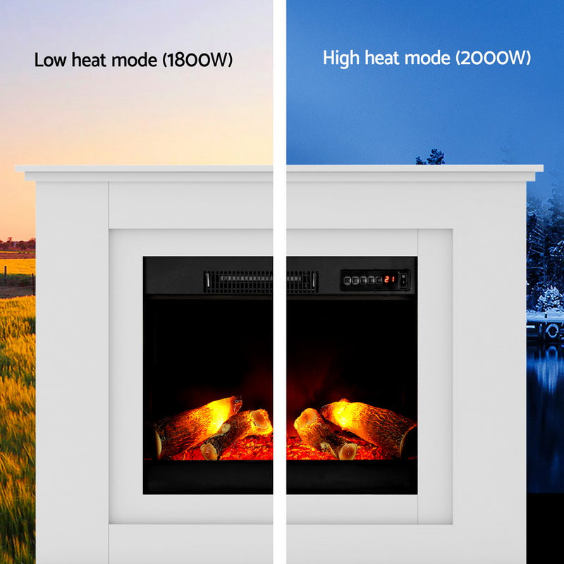 Devanti 2000W Electric Fireplace Heater White